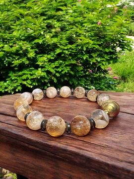 Picture of (18cm) Vitality & Protection: Citrine and Hematite Bracelet Magnet