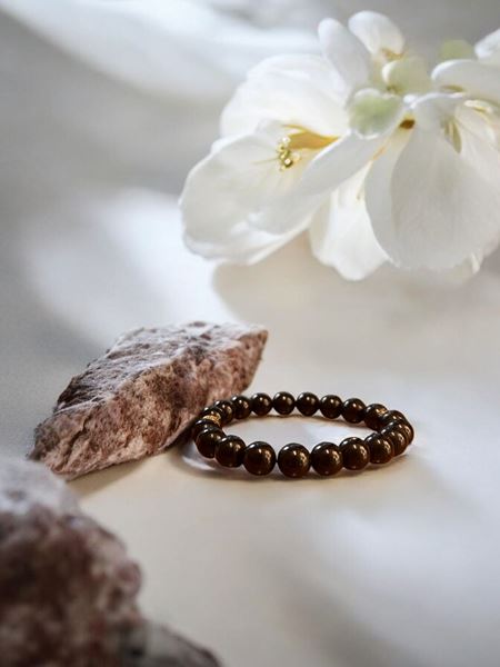 Picture of (19cm) The Ultimate Protector: Black Obsidian and Black Tourmaline Bracelet  with Elastic