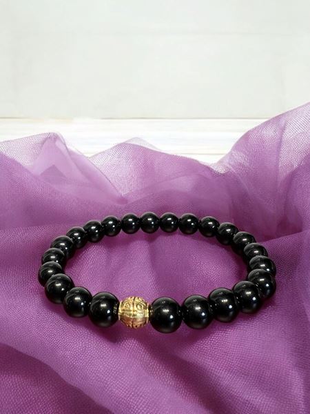 Picture of (15cm) Guardian of the Soul: Black Obsidian Bracelet