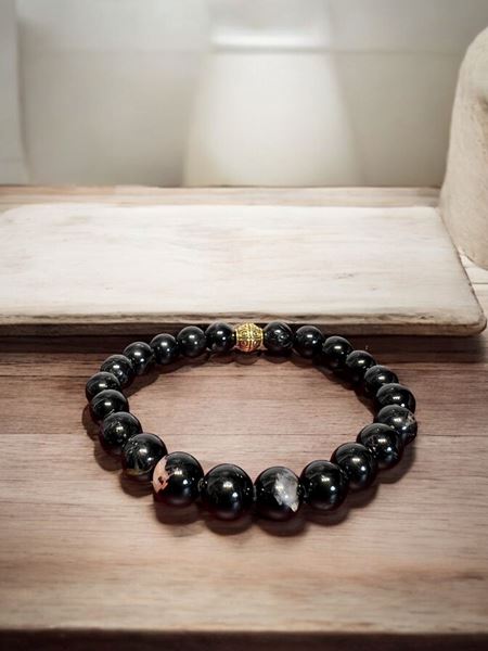 Picture of (19cm) Grounding Guardian and Negativity Deflector: Black Tourmaline Bracelet